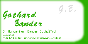 gothard bander business card